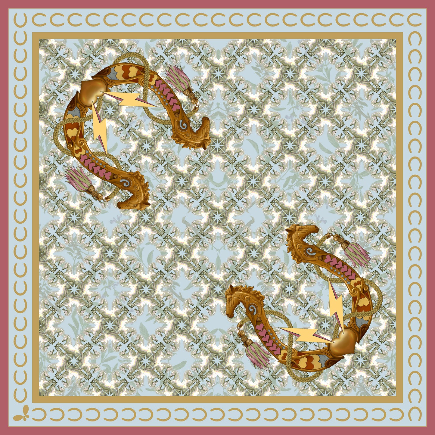 Lucky Pony Large Silk Scarf