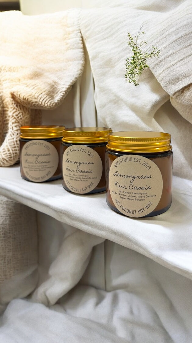 4oz Amber Glass Jar Candles