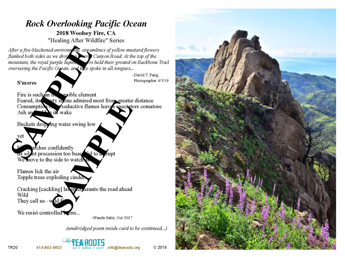 “Rock Overlooking Pacific Ocean” Photo/Poetry Greeting Card