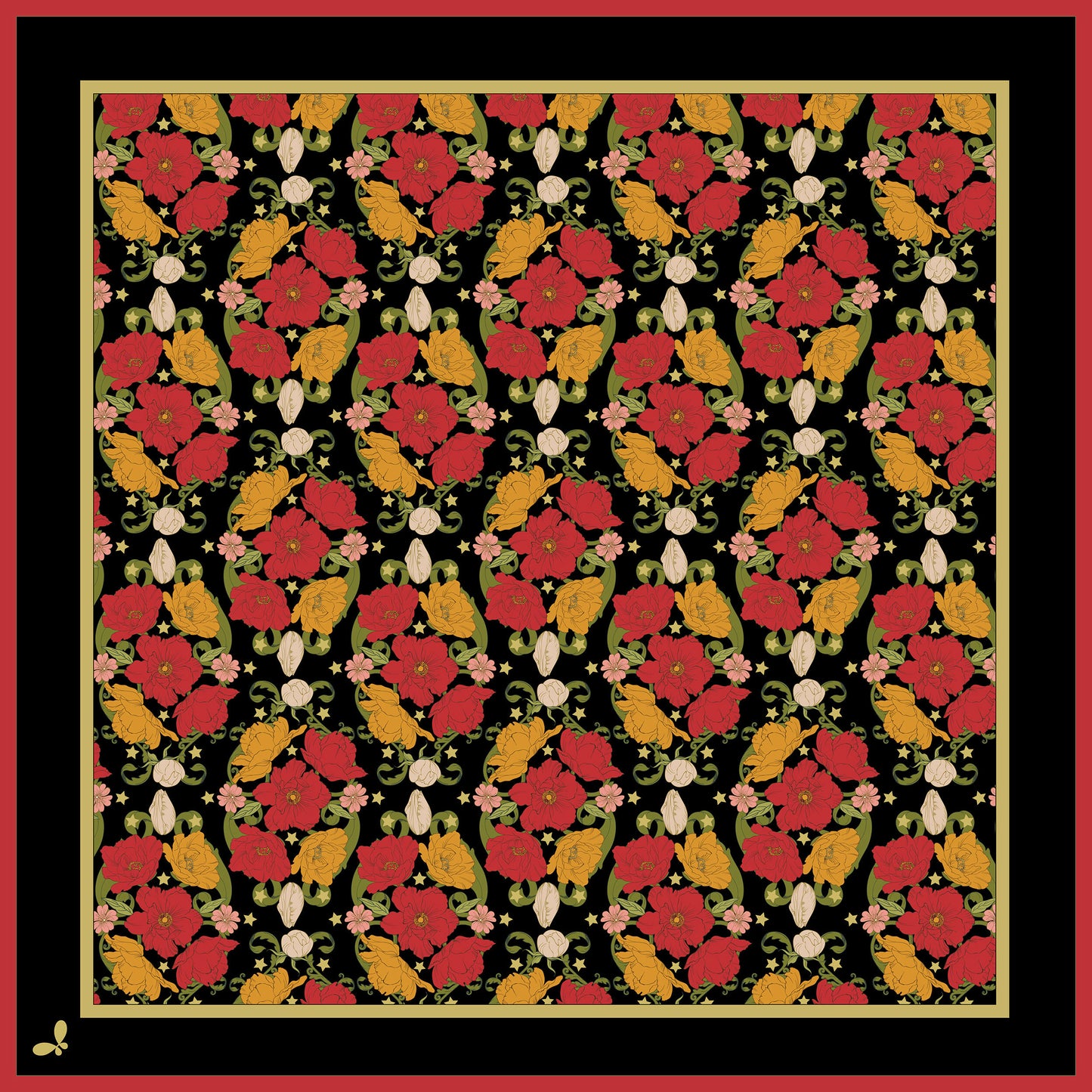 Night Bloom Silk Bandana
