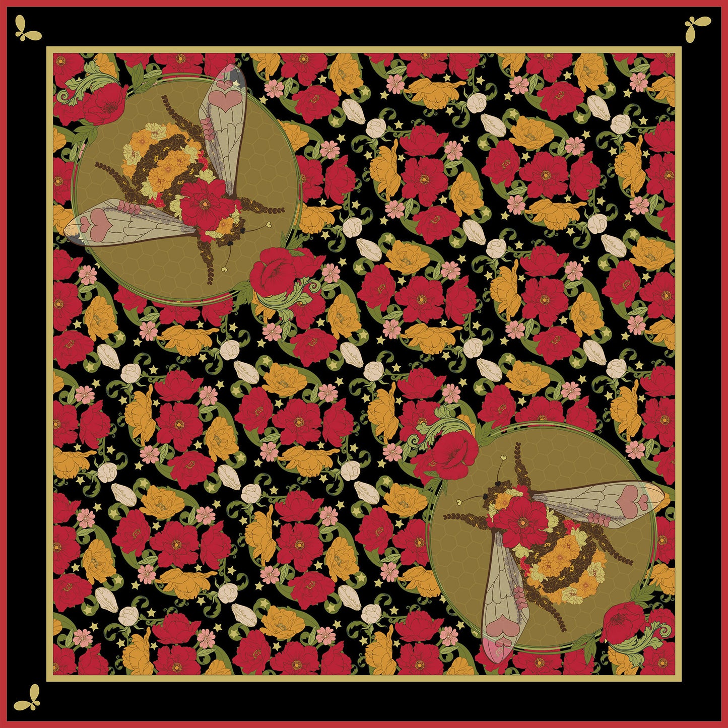 Night Bloom Queen Bee Large Scarf