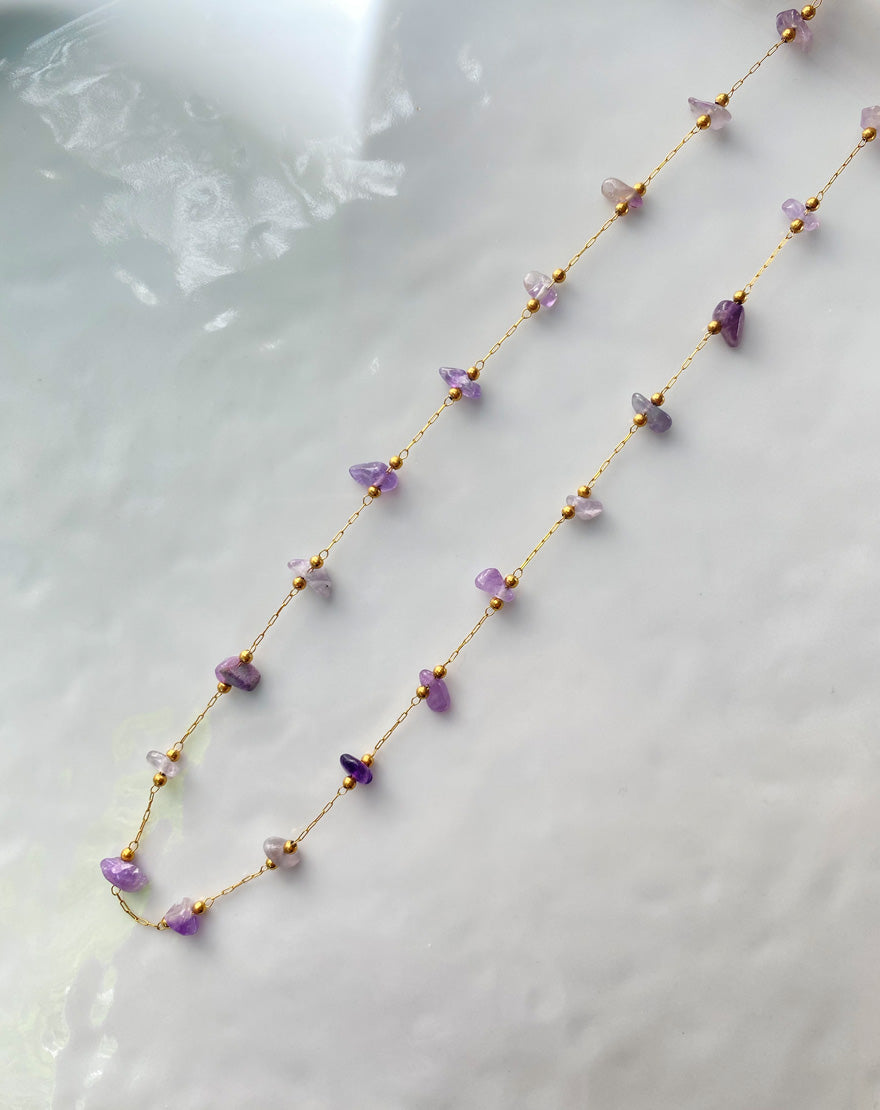 Amethyst Pebble Necklace