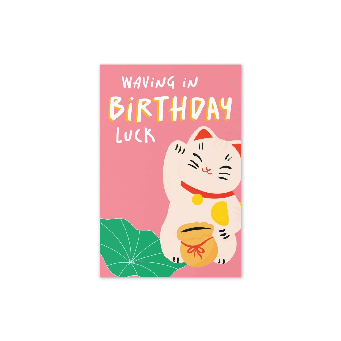 Waving in Luck Birthday Card
