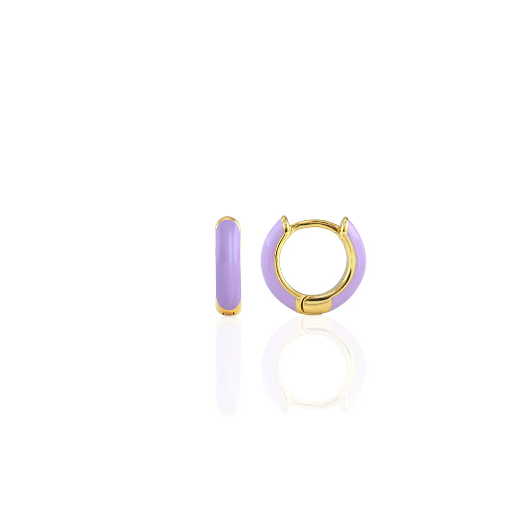 Enamel Huggie Hoop Earrings