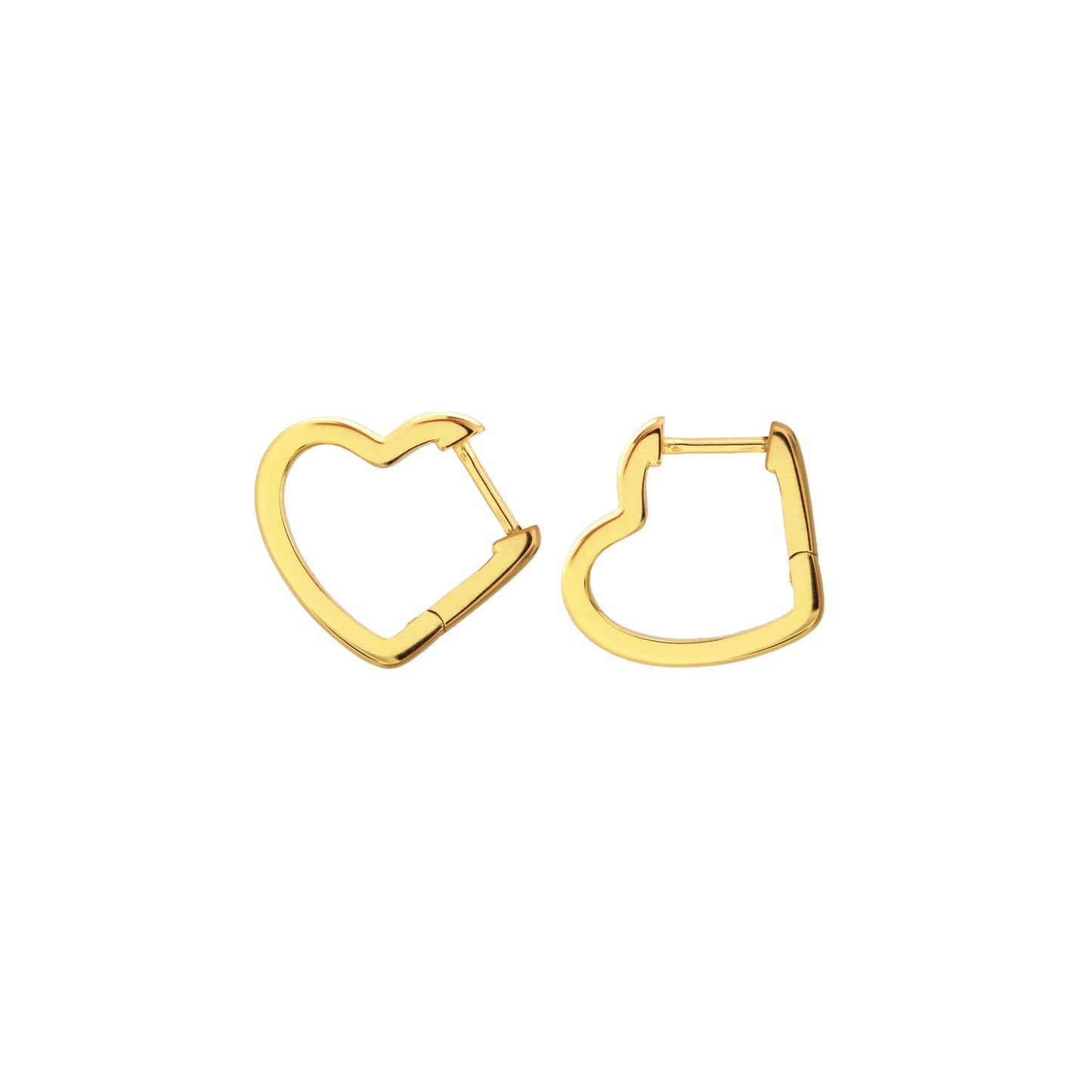 Open Heart Huggie Hinged Hoop