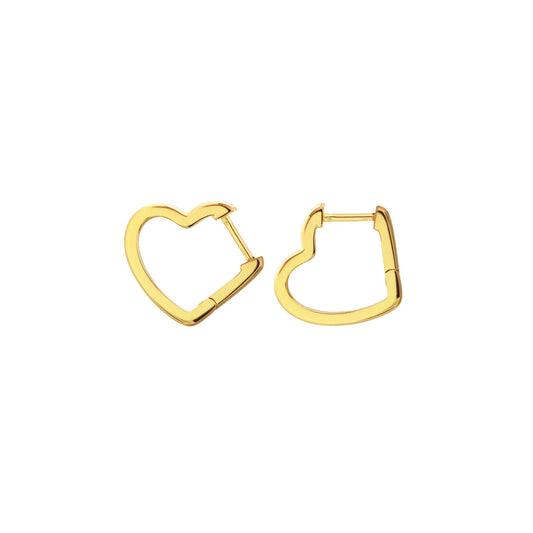 Open Heart Huggie Hinged Hoop