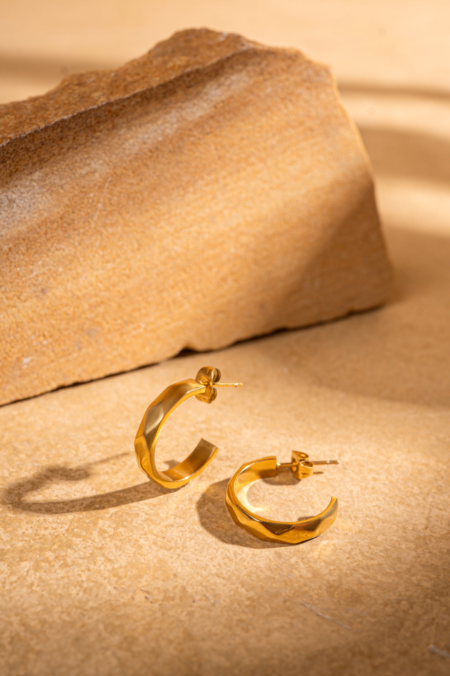 Faceted Gold Hoops - As Seen On Kate Hudson