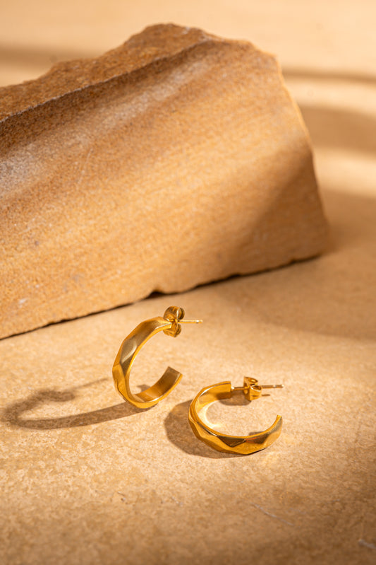 Faceted Gold Hoops - As Seen On Kate Hudson