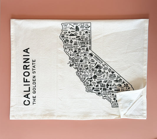 State of California Map Tea Towel