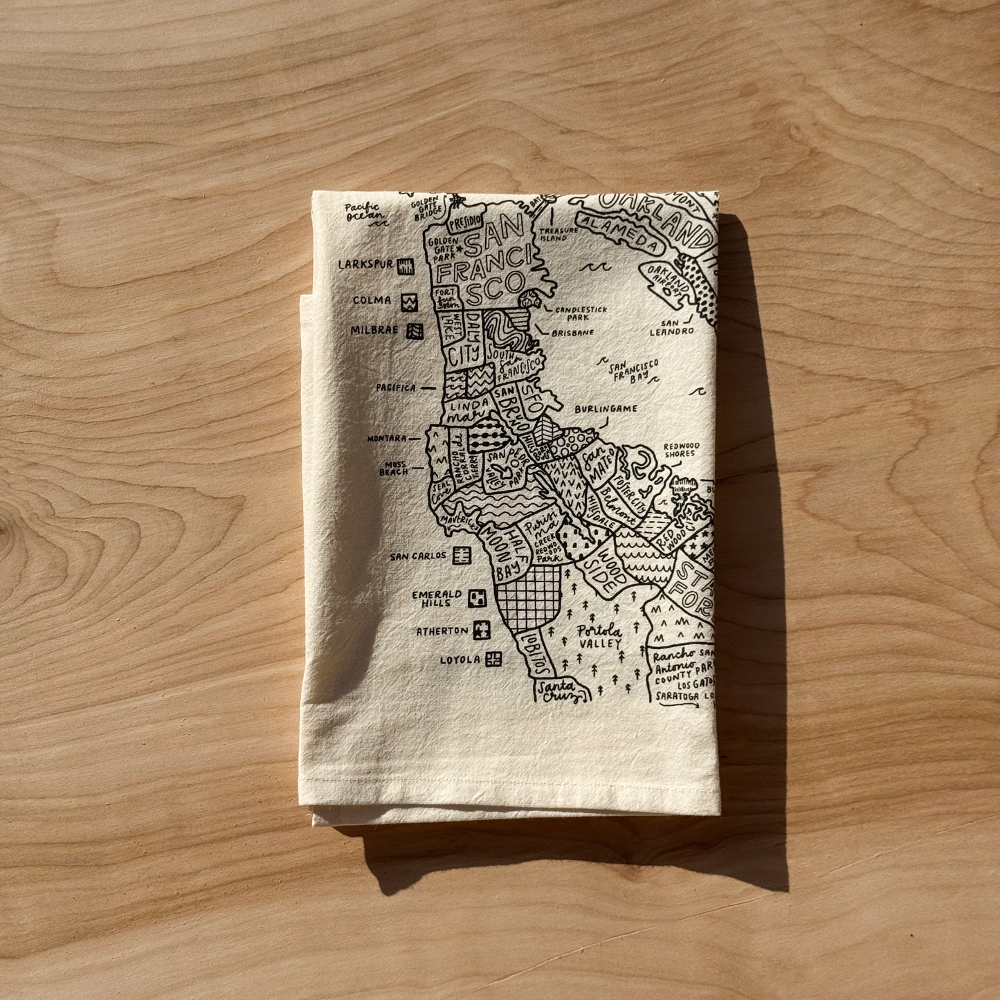 Bay Area Map Tea Towel