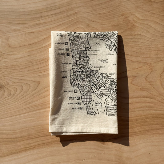 Bay Area Map Tea Towel