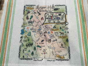Illustrated Map Cotton Kitchen Tea Towel