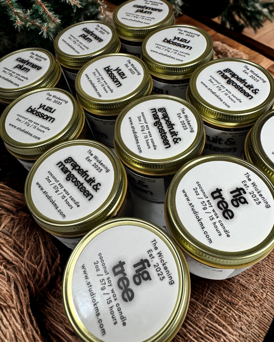 2oz Amber Glass Jar Candles (Gold Lid)