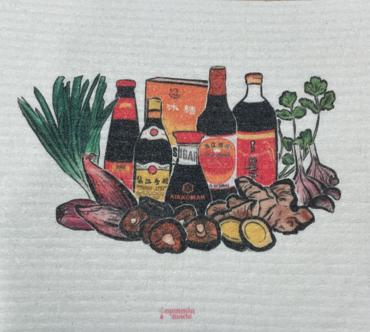 Asian Sauces Swedish Dishcloth